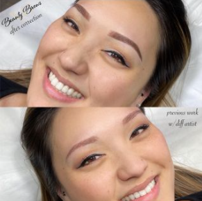 ombre microbladed combination semi-permanent tattoo brows